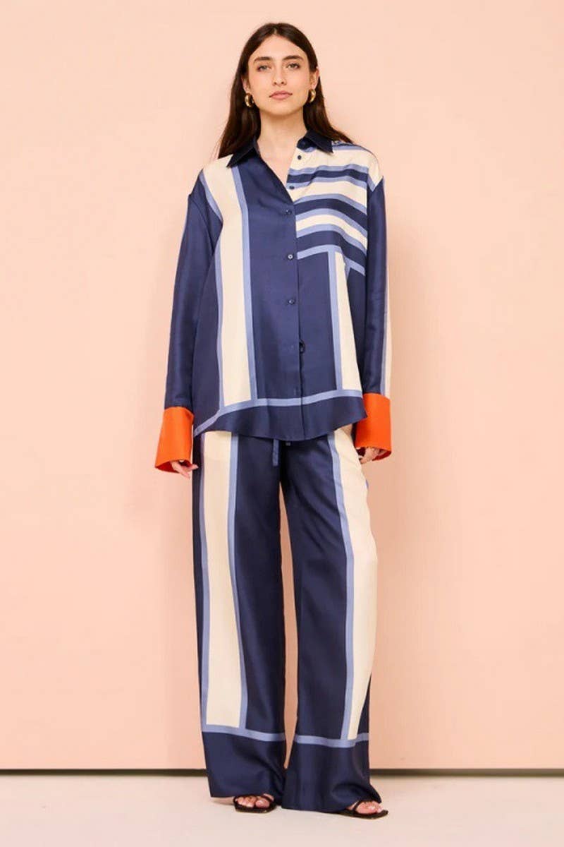 CWSS1244_FASHIONABLE CASUAL COLOR MATCHING LEISURE SUIT
