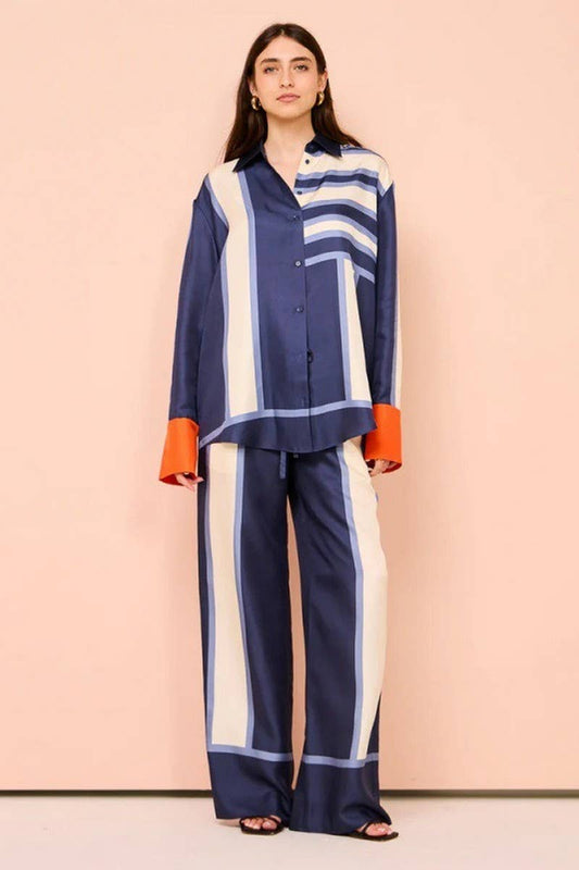 CWSS1244_FASHIONABLE CASUAL COLOR MATCHING LEISURE SUIT