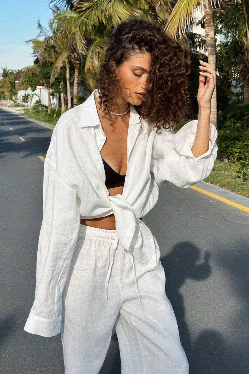 CWSTB1799_LOOSE COTTON SHIRT AND TROUSERS SET