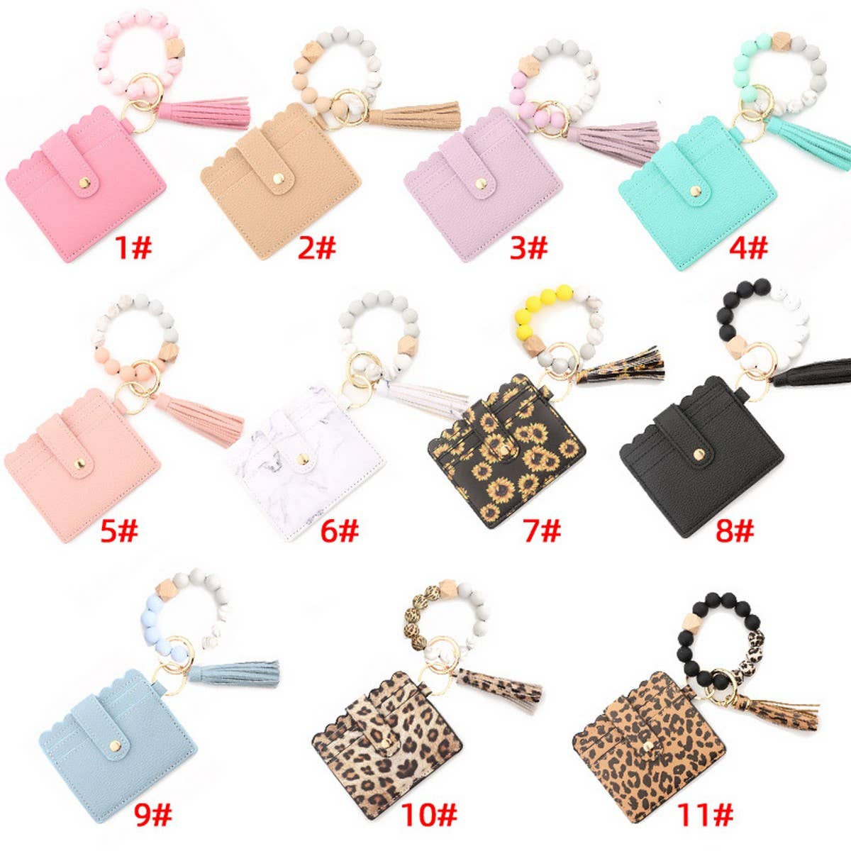 LEATHER WALLET TASSEL KEYCHAIN BRACELET