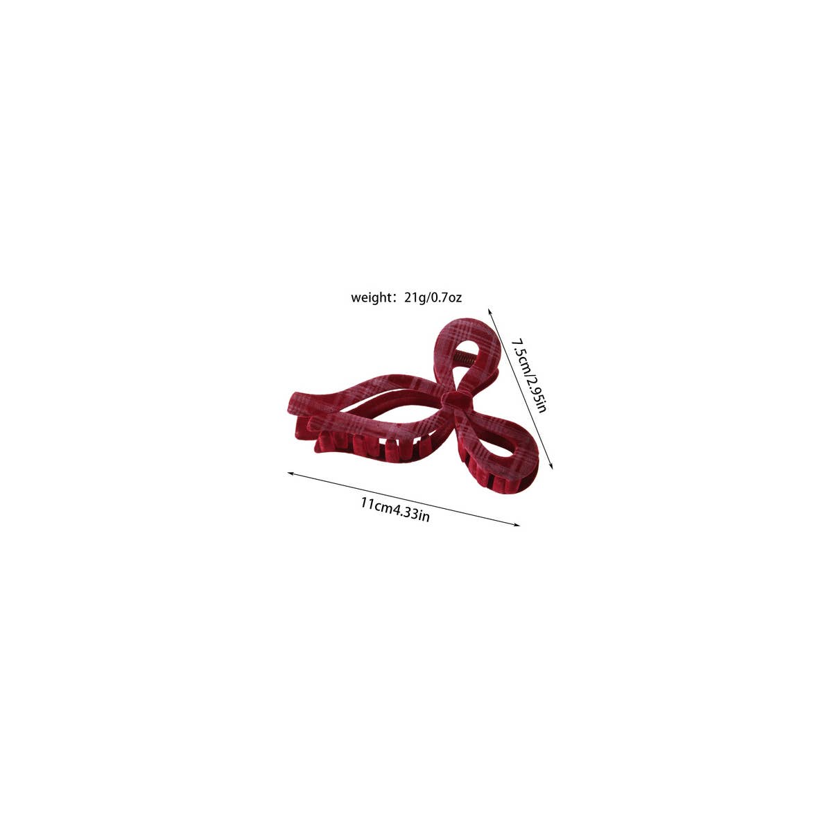 Preppy flocking solid color Premium hair clip