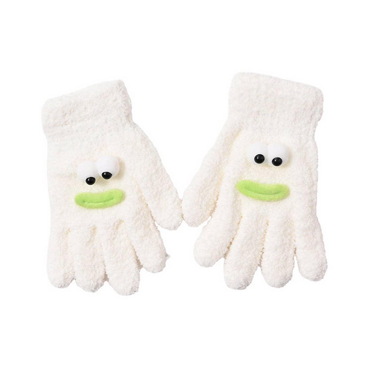 CWAG0283_CORAL FLEECE CARTOON KNITTED WOMEN'S GLOVES