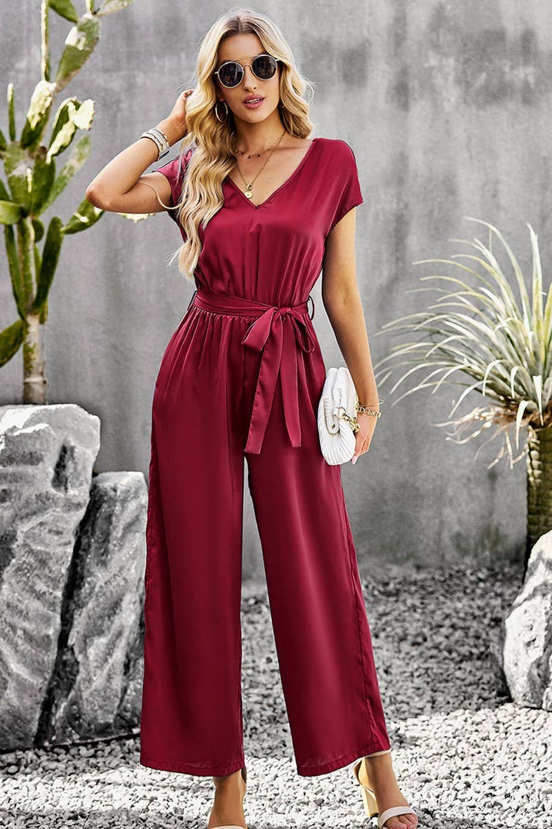 CWSJS1350_SUMMER TEMPERAMENT COMMUTING WIDE-LEG JUMPSUIT