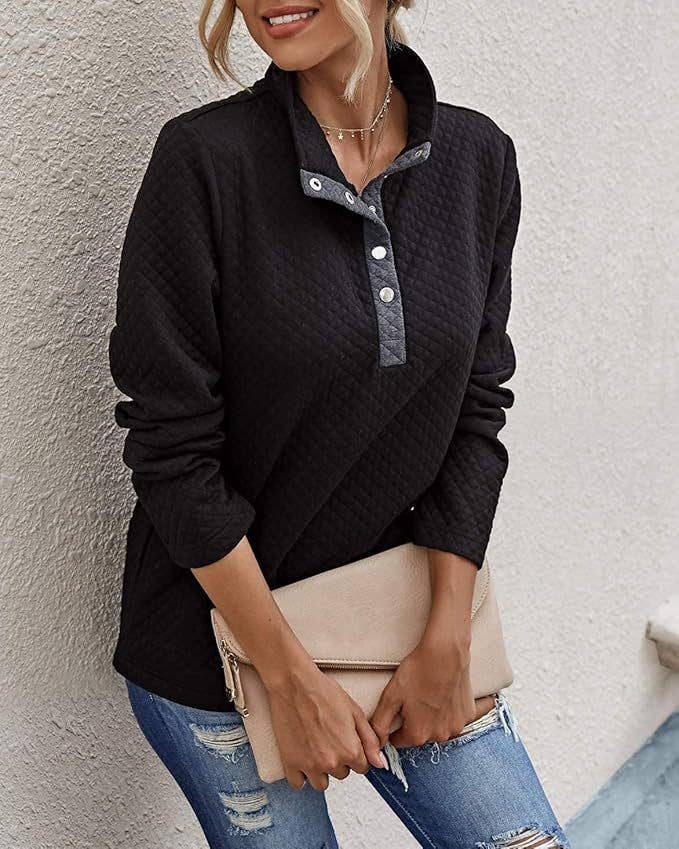 COLOR CONTRAST POCKET LAPEL PULLOVER HOODIE