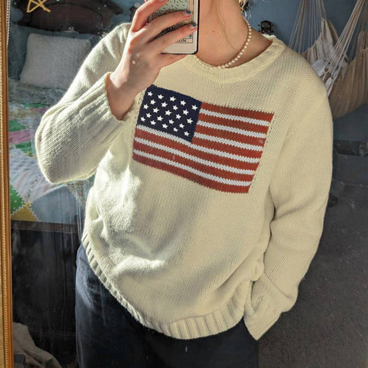 BRITISH STYLE FLAG CASUAL LONG-SLEEVED SWEATER