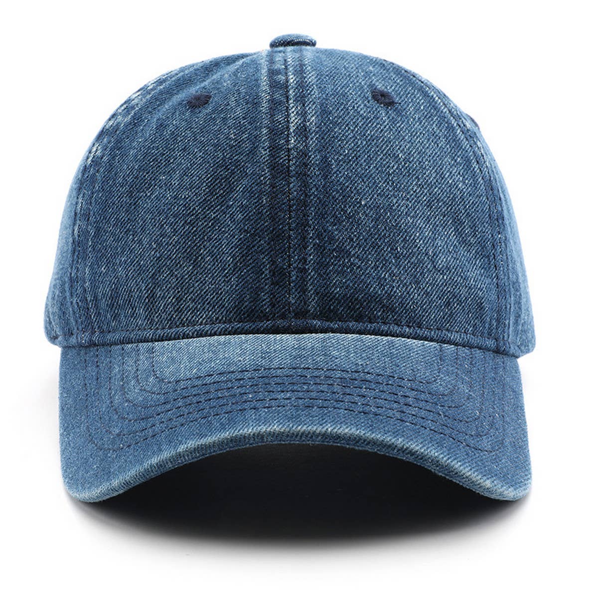 CWAH3207_PERSONALIZED WASHED DENIM PLAIN BASEBALL CAP