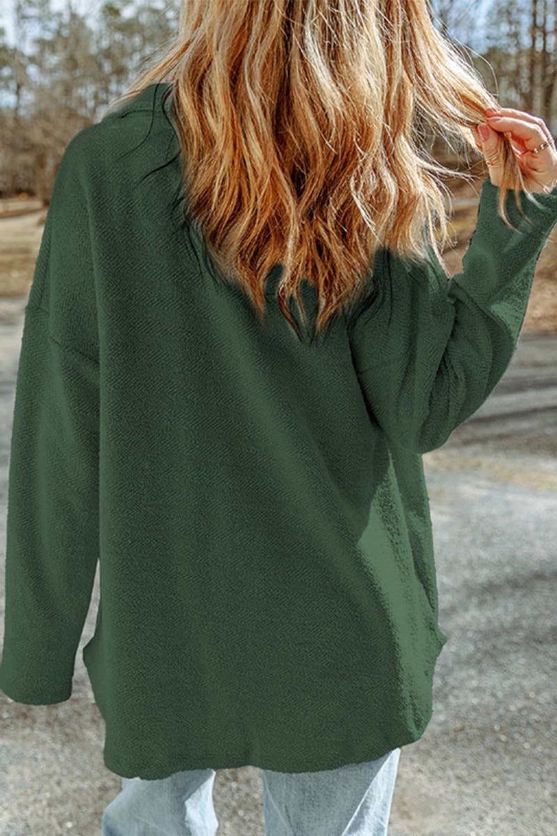 CWOCO1045_LONG SLEEVE JACKET WITH PLUSH POCKET BUTTONS