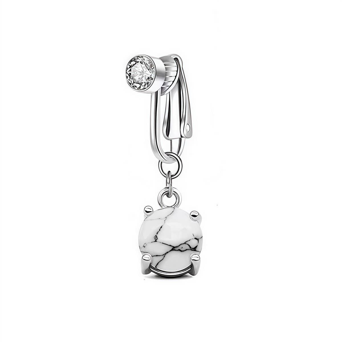 Fake Navel Clip ??No Piercing Belly Button Ring_CWMM9190