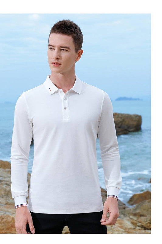 CWTBLL00670_CUSTOM SOLID COLOR LONG SLEEVE POLO SHIRTS