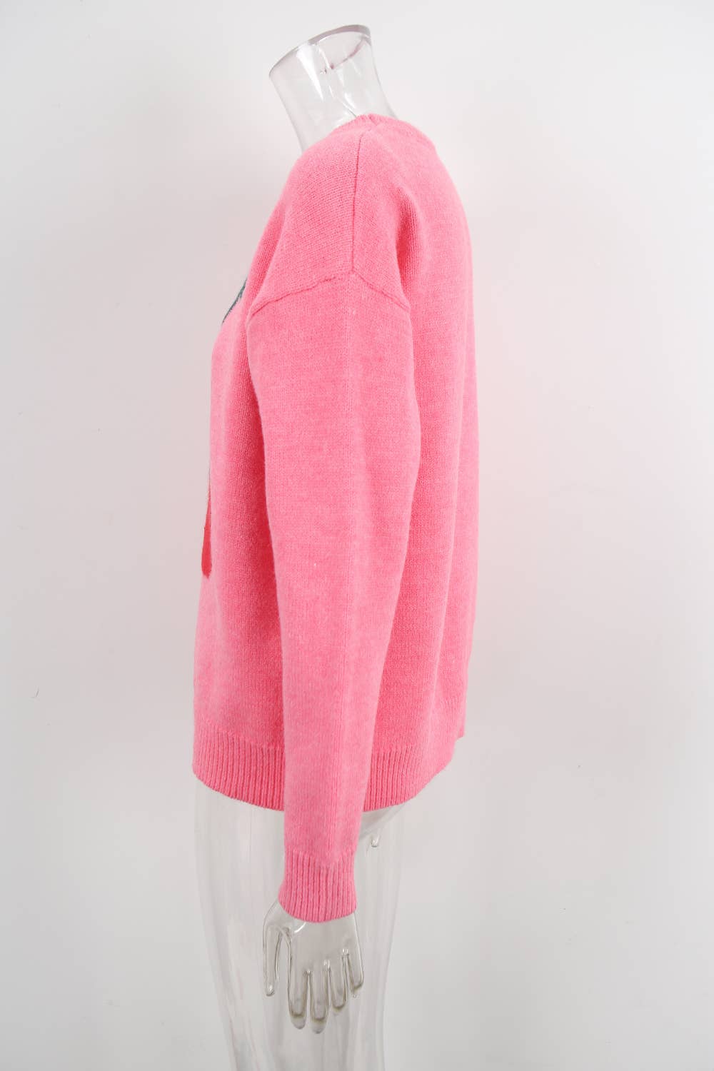 Cherry jacquard Valentine's Day knitted sweater