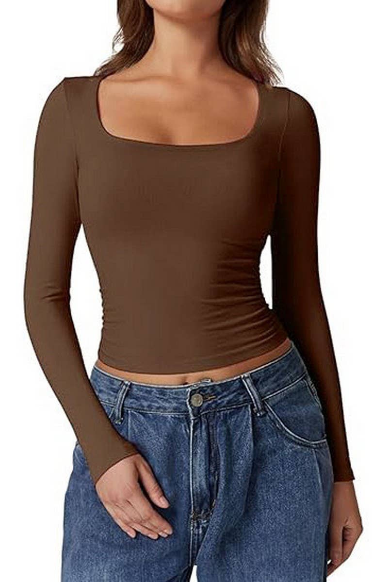 CWTBLL3794_SKIMS INSPIRED SQUARE NECK LONG SLEEVE TOP