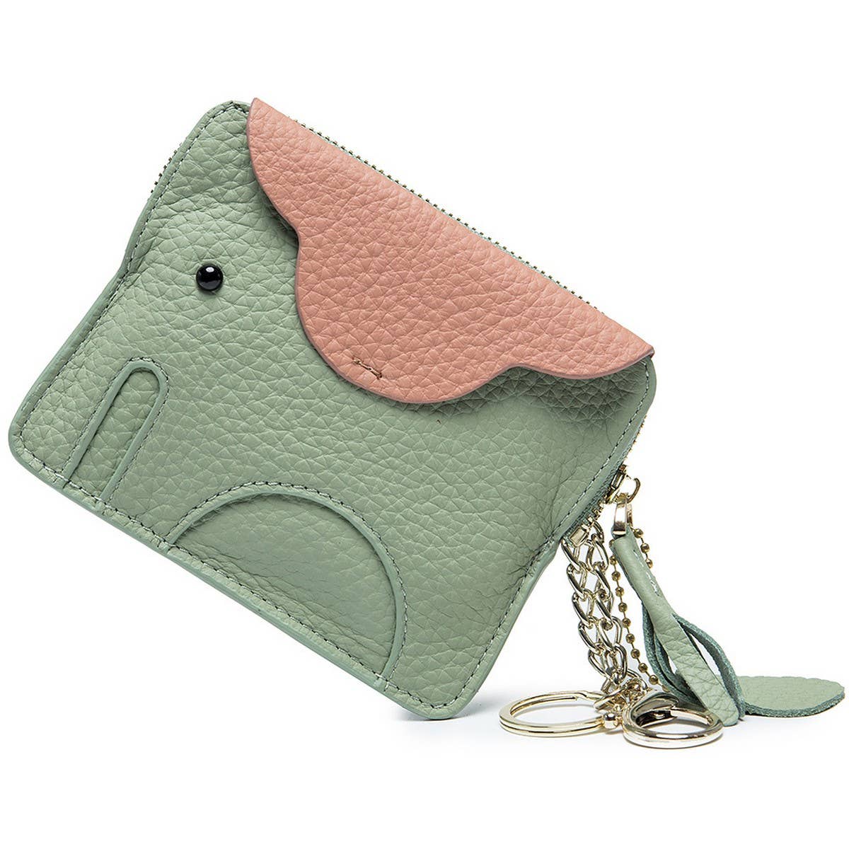 GENUINE LEATHER ELEPHANT MINI CREATIVE WALLET_CWAB3891