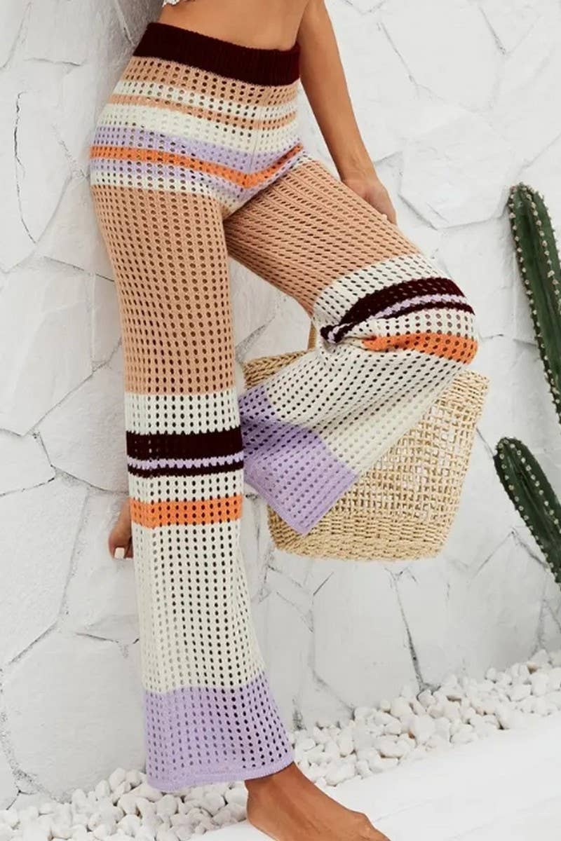 CWBLP1845_SUMMER FASHION STITCHING HOLLOW CASUAL TROUSERS