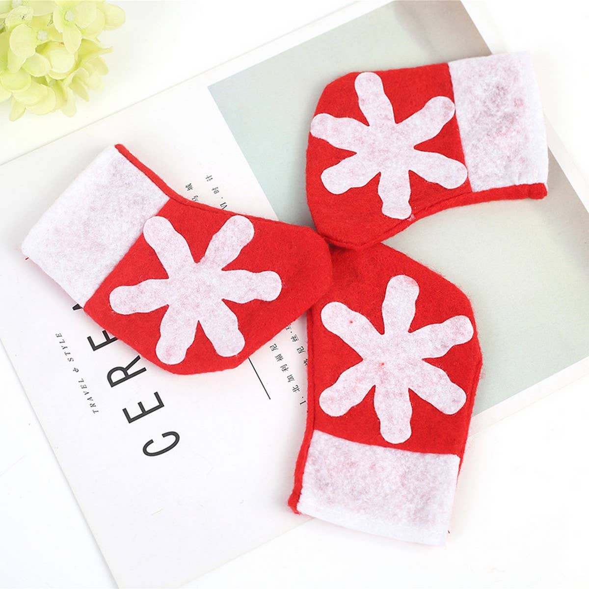 CWMM9665_CHRISTMAS KNIFE AND FORK SET MINI SOCKS CUTLERY SET