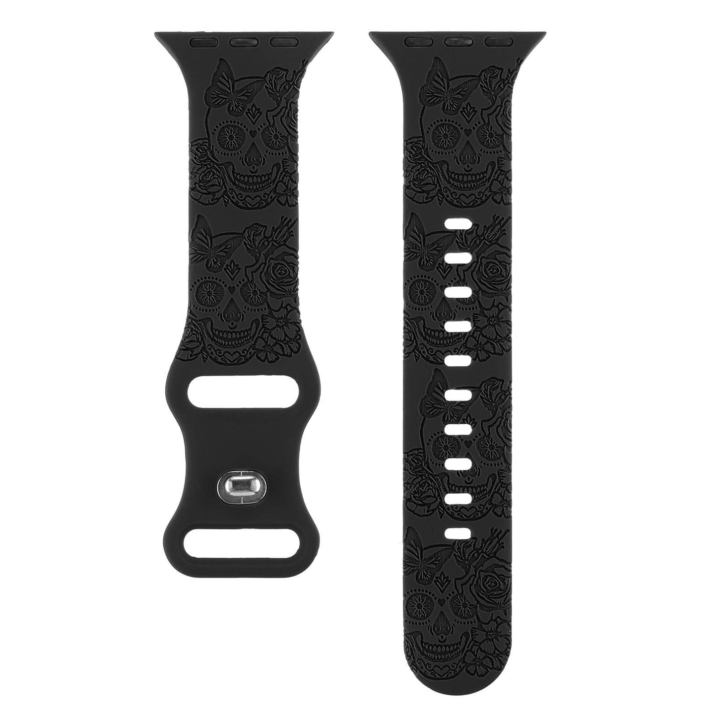 ENGRAVED CHECKERED SILICONE APPLE WATCH9-1 STRAP