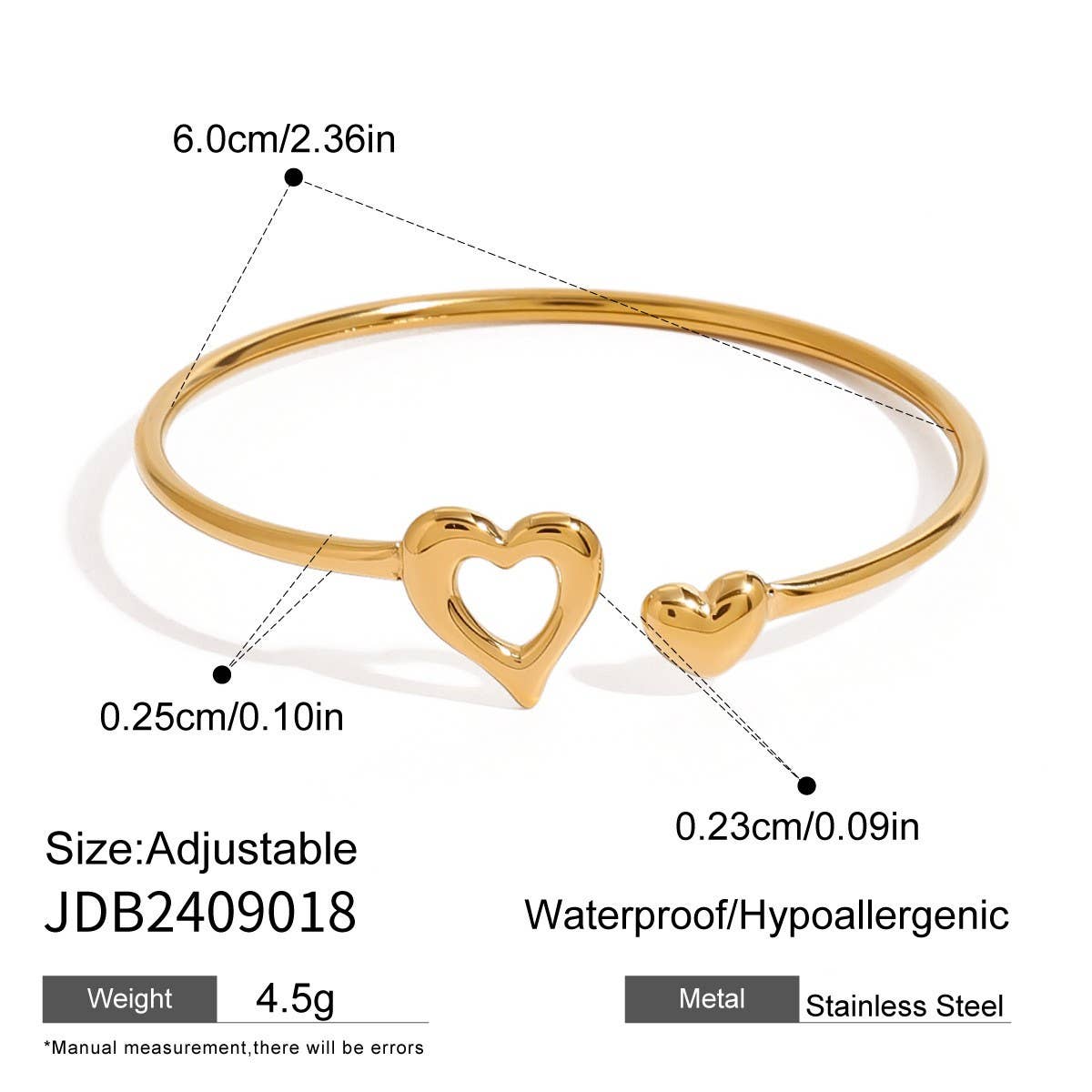 Waterdrop Cuff Bracelet & Stud Earrings Set