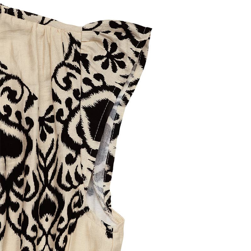 Casual V-neck high-waisted ethnic-style dress