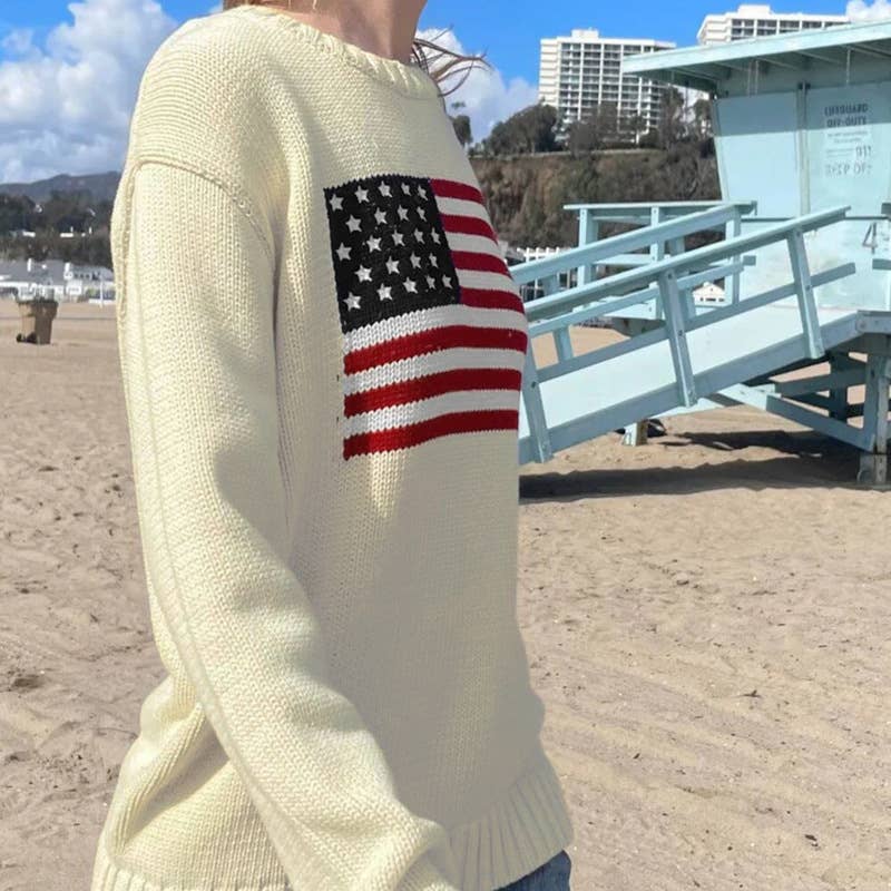 BRITISH STYLE FLAG CASUAL LONG-SLEEVED SWEATER