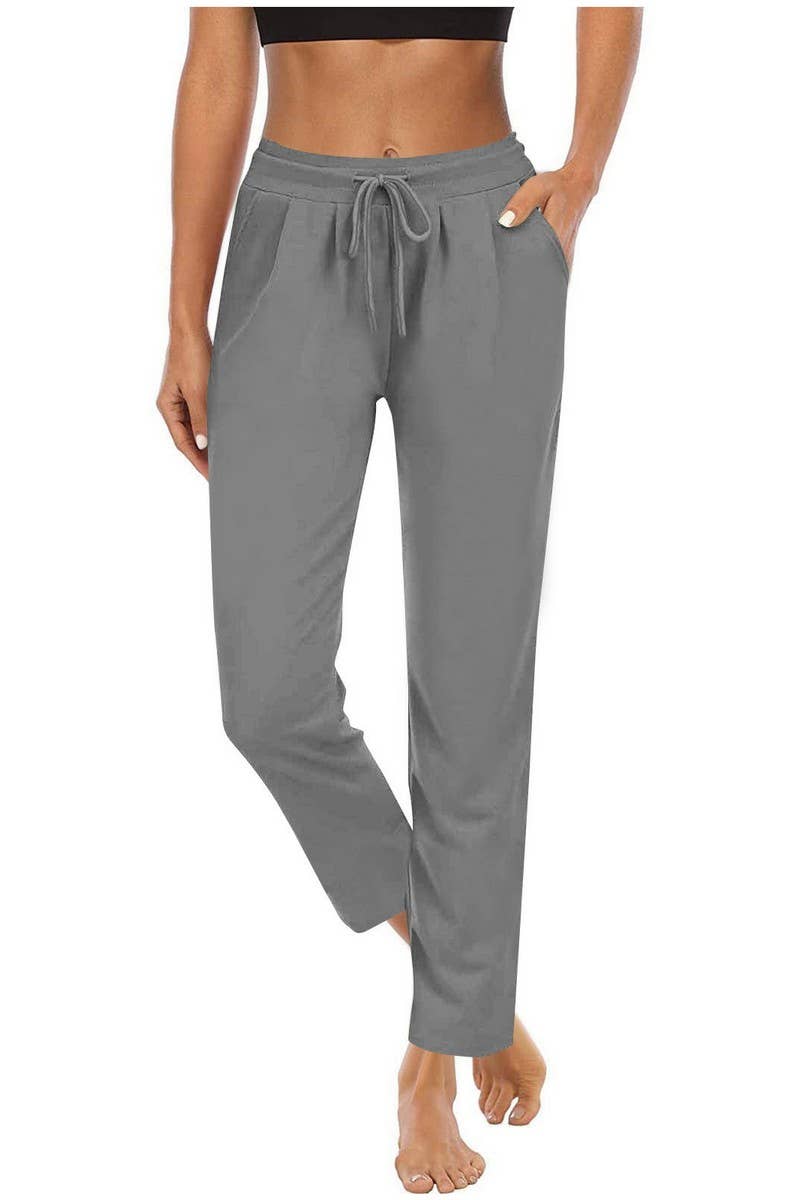 CWBLP2085_HIGH WAIST DRAWSTRING SLIM FIT CASUAL PANTS