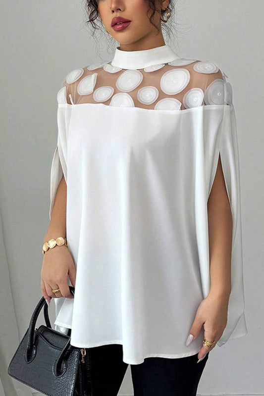 CWTTS1581_SUMMER COMMUTING LOOSE MESH OFF-SHOULDER SHIRT