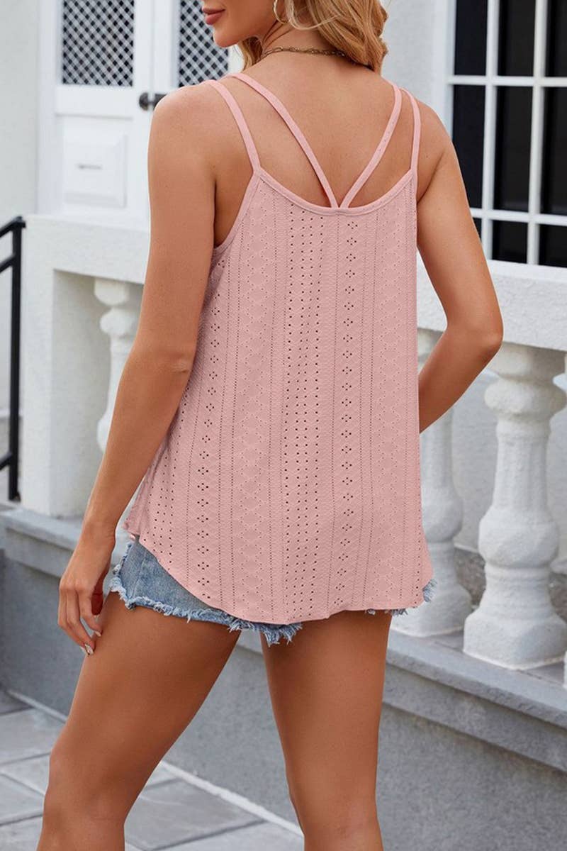 CWTTSL0323_SOLID COLOR ROUND NECK WOMEN'S BOTTOMING VEST TOP