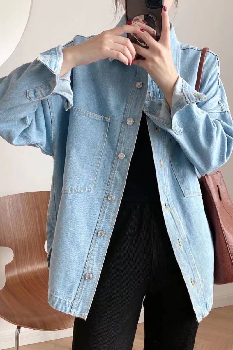 CWTSTL2069_FALL CASUAL DENIM LONG-SLEEVED SHIRT JACKET