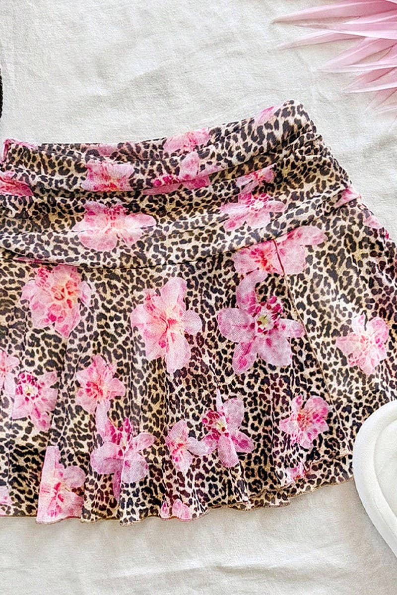 CWBSS0486_SUMMER HOLIDAY STYLE LEOPARD PRINT MINI SKIRT