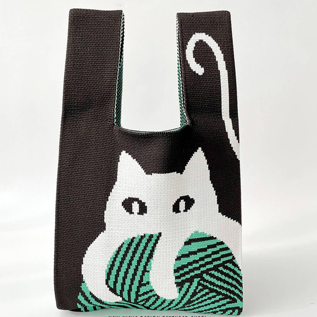 CUTE CAT KNITTED SHOULDER BAG HANDBAG_CWAB1494