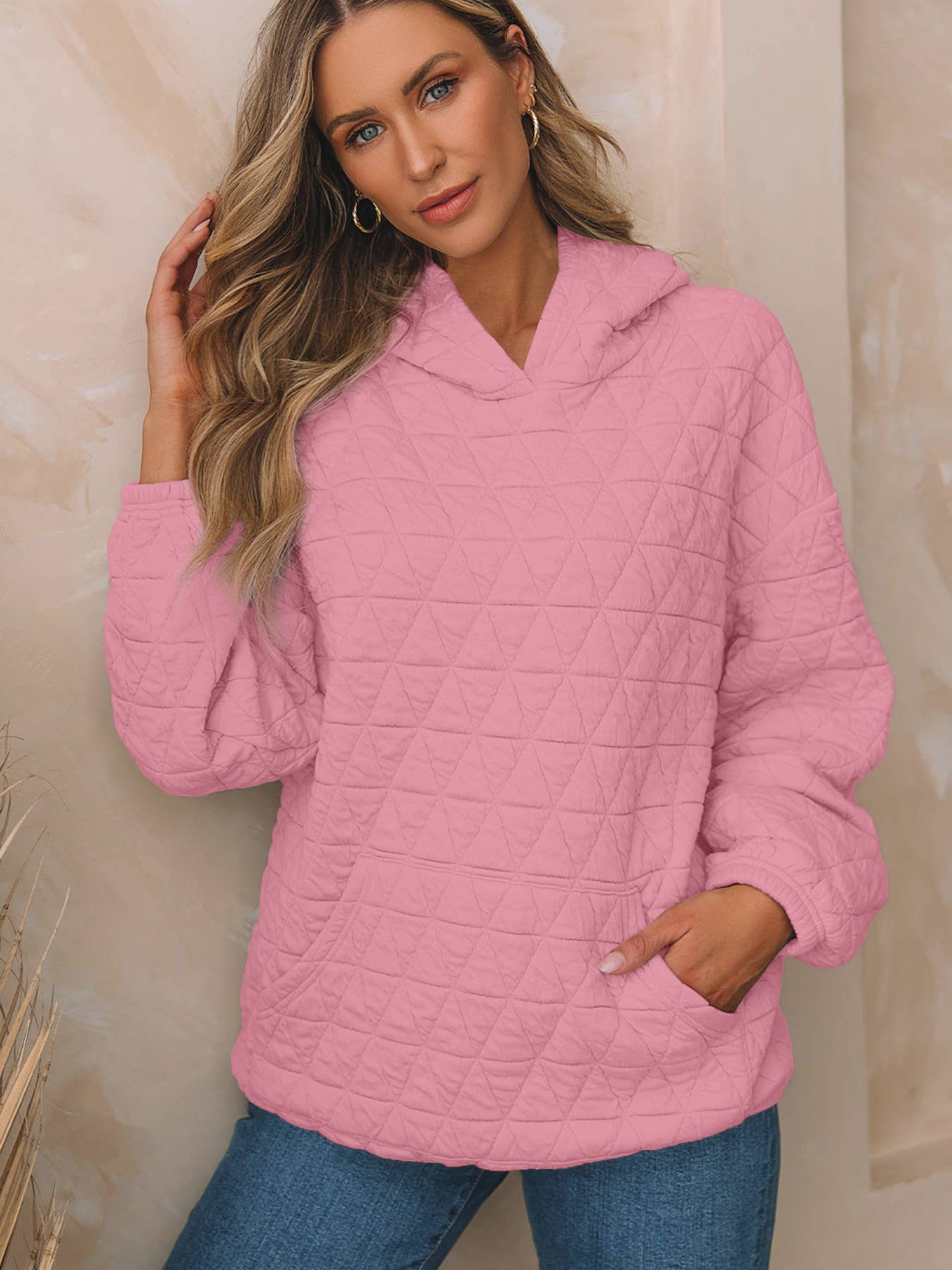 CASUAL STYLE LONG SLEEVE SOLID COLOR HOODIE