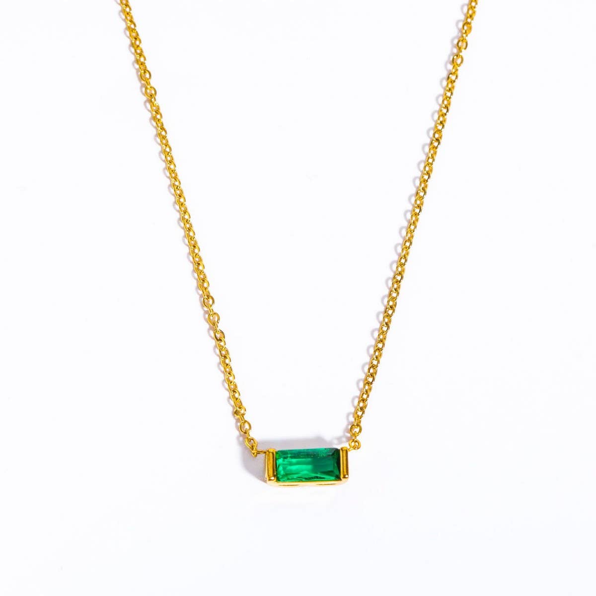 Stainless Steel Colored Birthstone Necklace_CWMM5535