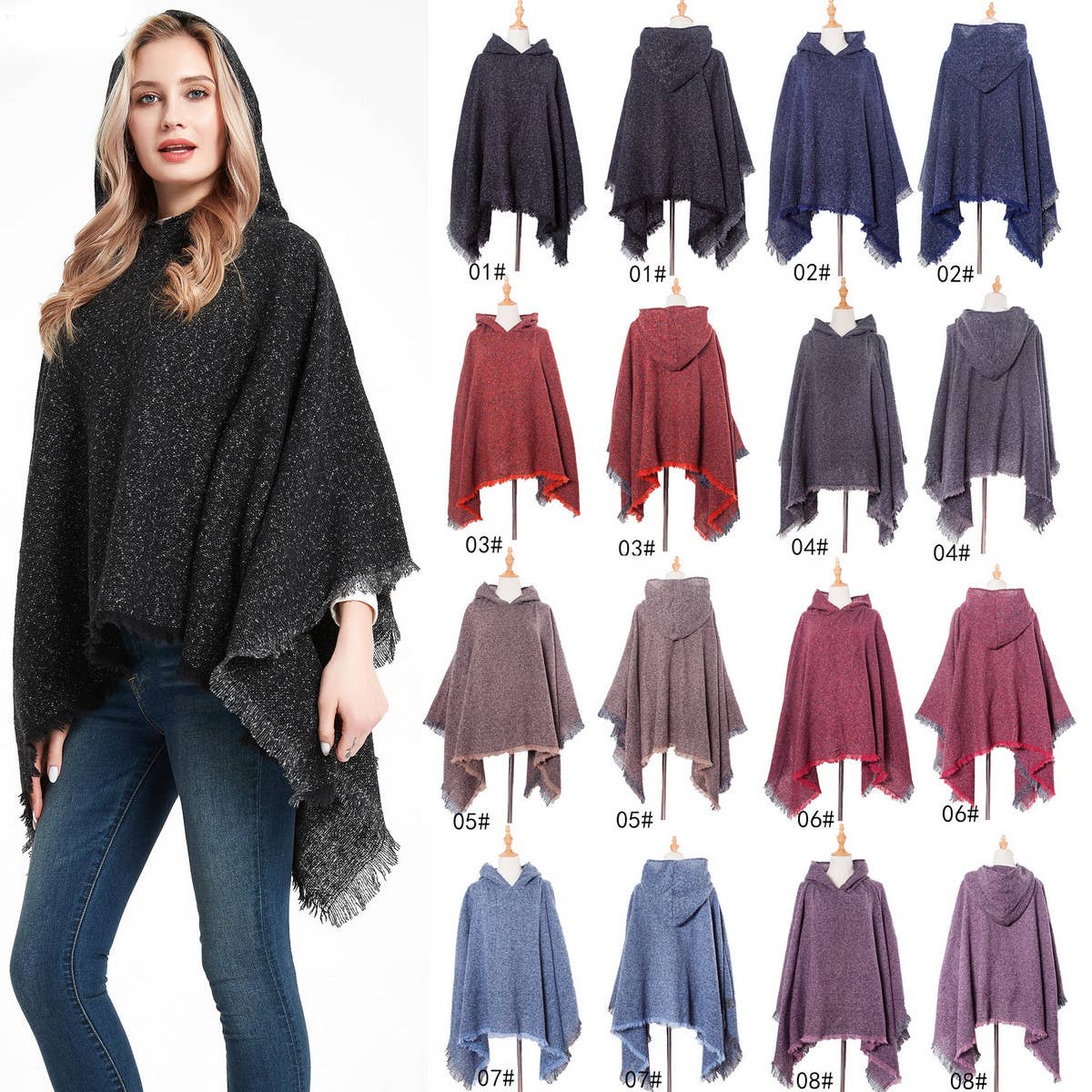 2024 NEW STYLE PULLOVER HOODED CAPE SHAWL_CWASC1205