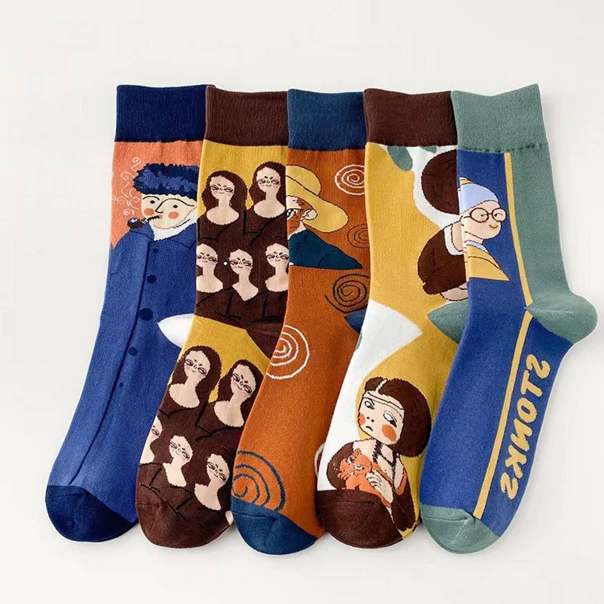 CWMS02743_COUPLES CREW SOCKS BREATHABLE FASHION UNISEX