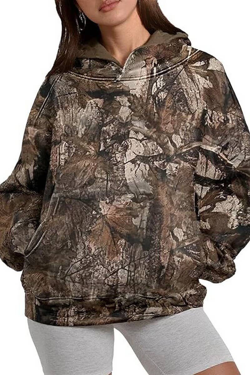 CWTTL01010__NEW WOMEN'S HOODED PRINTED CASUAL SWEATSHIRT