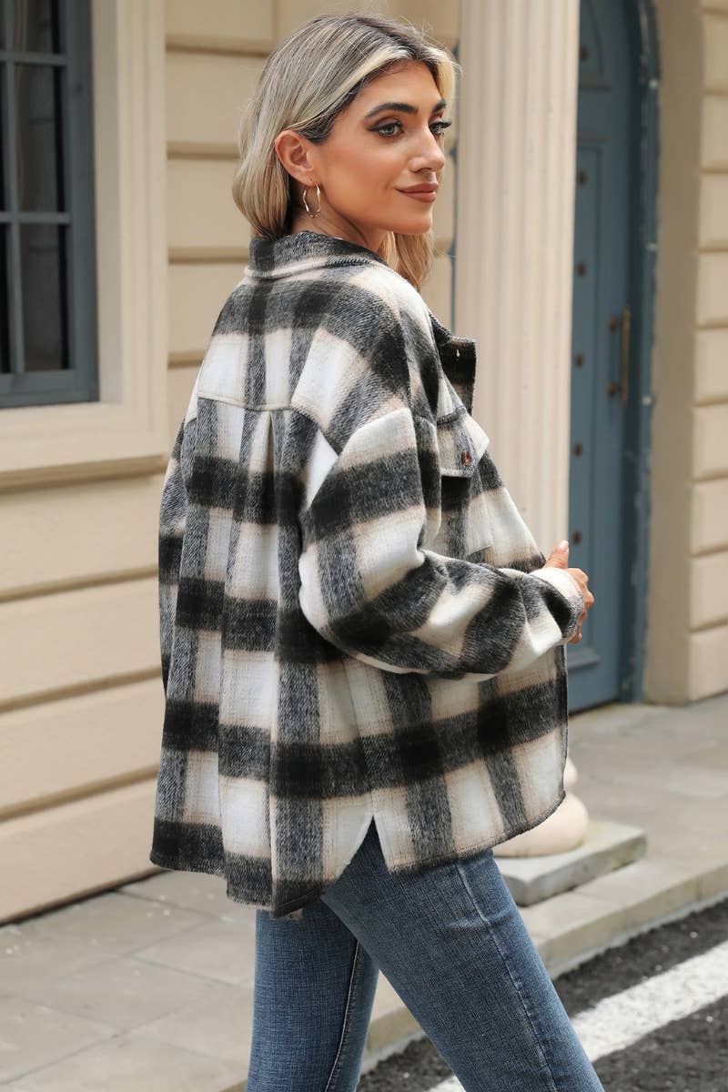 CWTSTL1708_AUTUMN LOOSE LONG-SLEEVED WOOLEN SHIRT JACKET