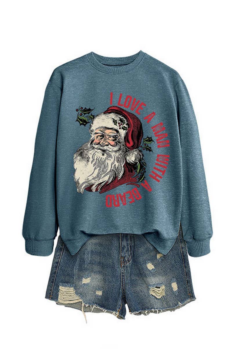 CWTBLL01329_SANTA LETTER PRINT CHRISTMAS PULLOVER SWEATSHIRT