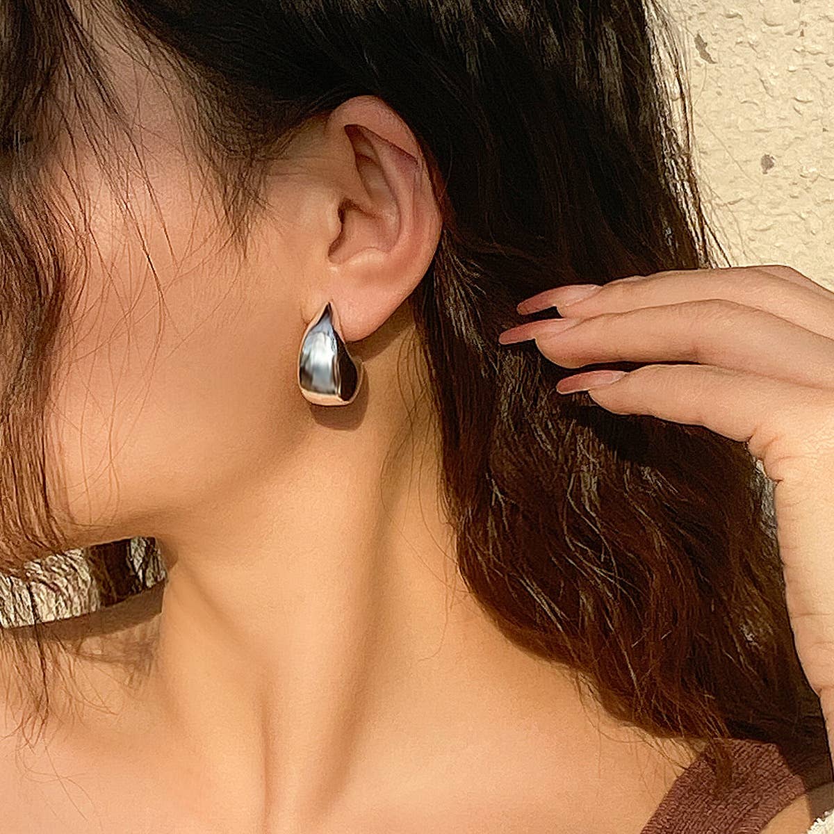 SIMPLE COMMA ROUND PERSONALITY SMOOTH EARRINGS_CWAJE1823