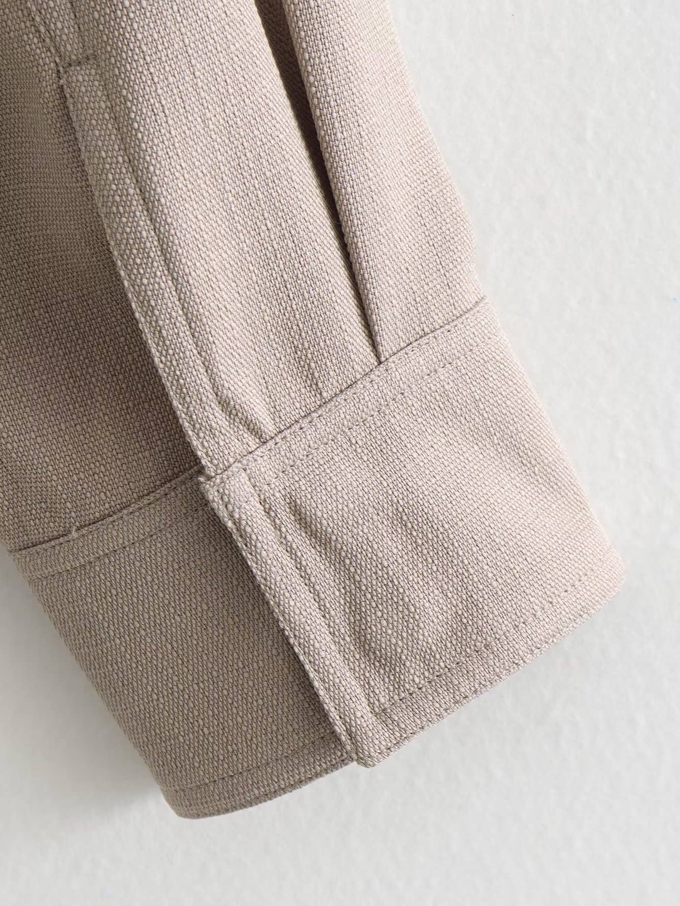 Cotton linen blended solid-color pilot jacket