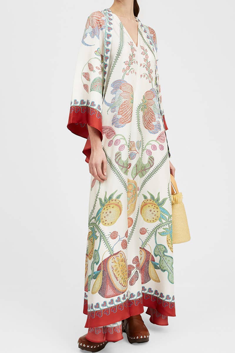 CWDMD5473_SUMMER THREE-QUARTER SLEEVE STAND COLLAR DRESS