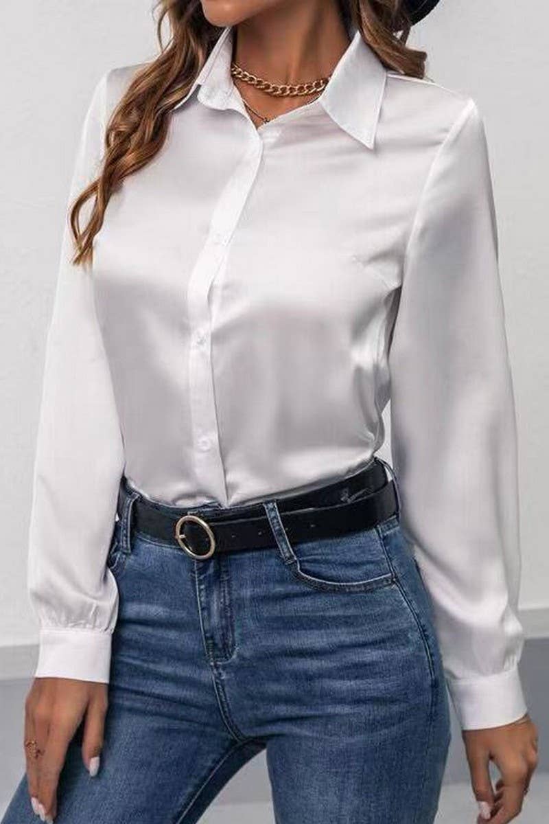 CWTBLL3865_DRAPE ANTI-WRINKLE SATIN SILK COMMUTER SHIRT