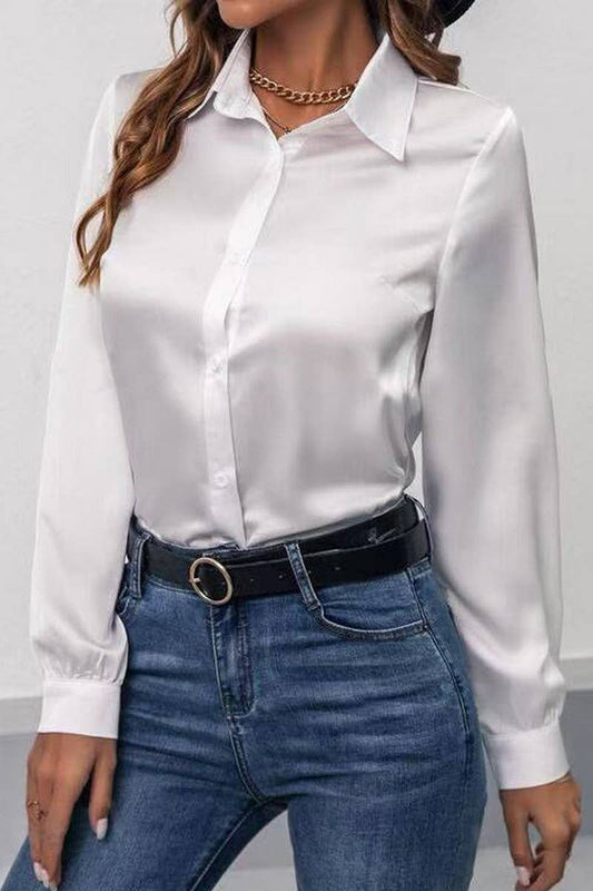 CWTBLL3865_DRAPE ANTI-WRINKLE SATIN SILK COMMUTER SHIRT