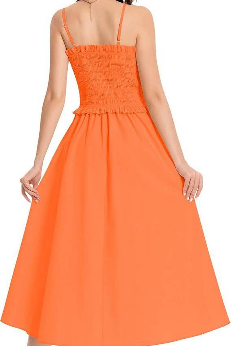 CWDMD5855_SOLID SLIM FIT WAIST TIE STRAP MAXI DRESS