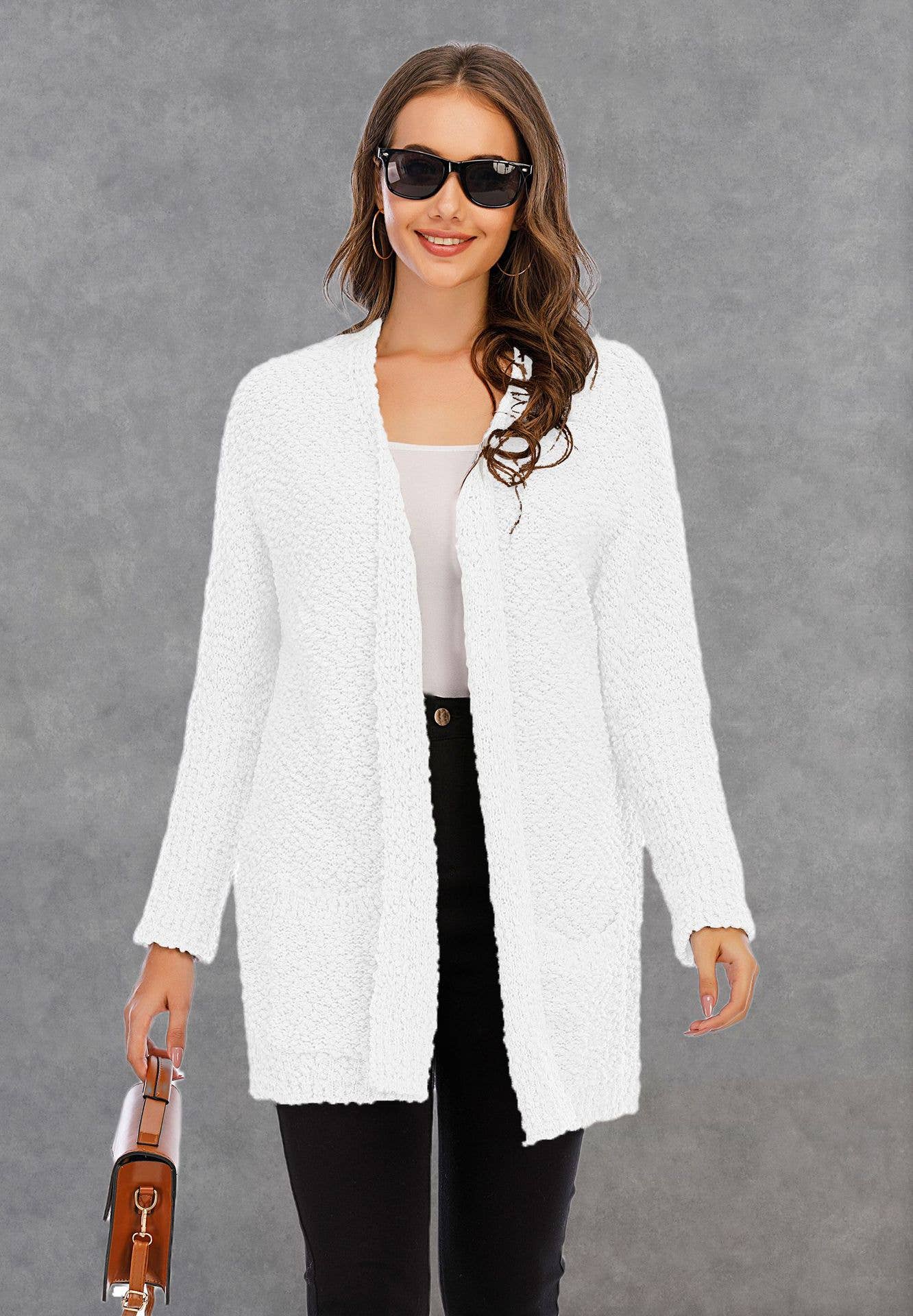 CWOSWL1044_Long Sleeve Open Front Long Cardigan Sweater