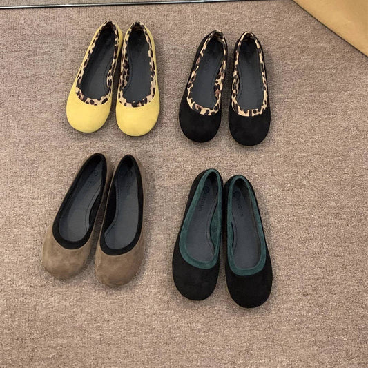 Black Suede Round Toe Loafers for Daily Wear_CWSHF0166