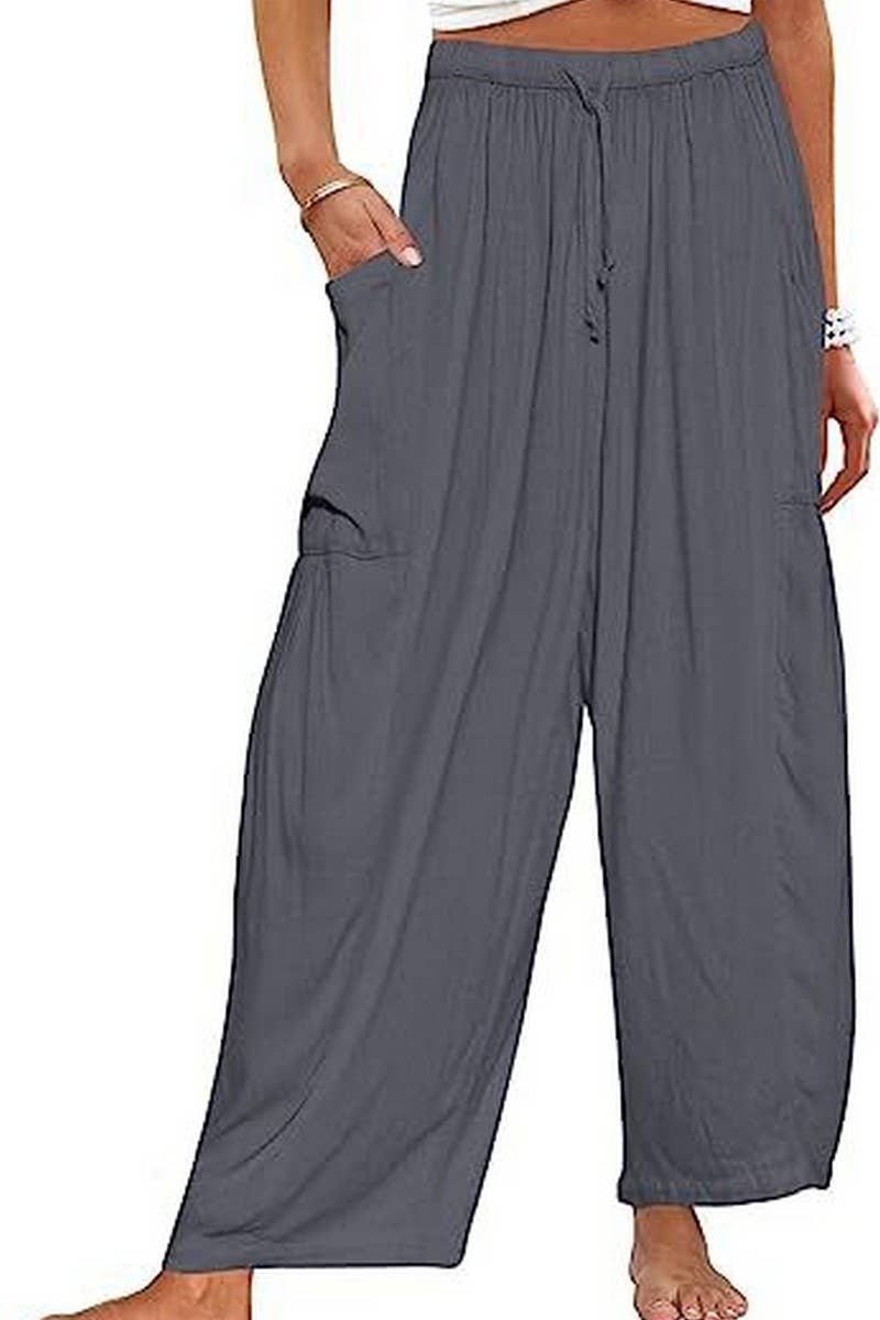 CWBLP0709_LOOSE CASUAL COTTON AND LINEN TROUSERS