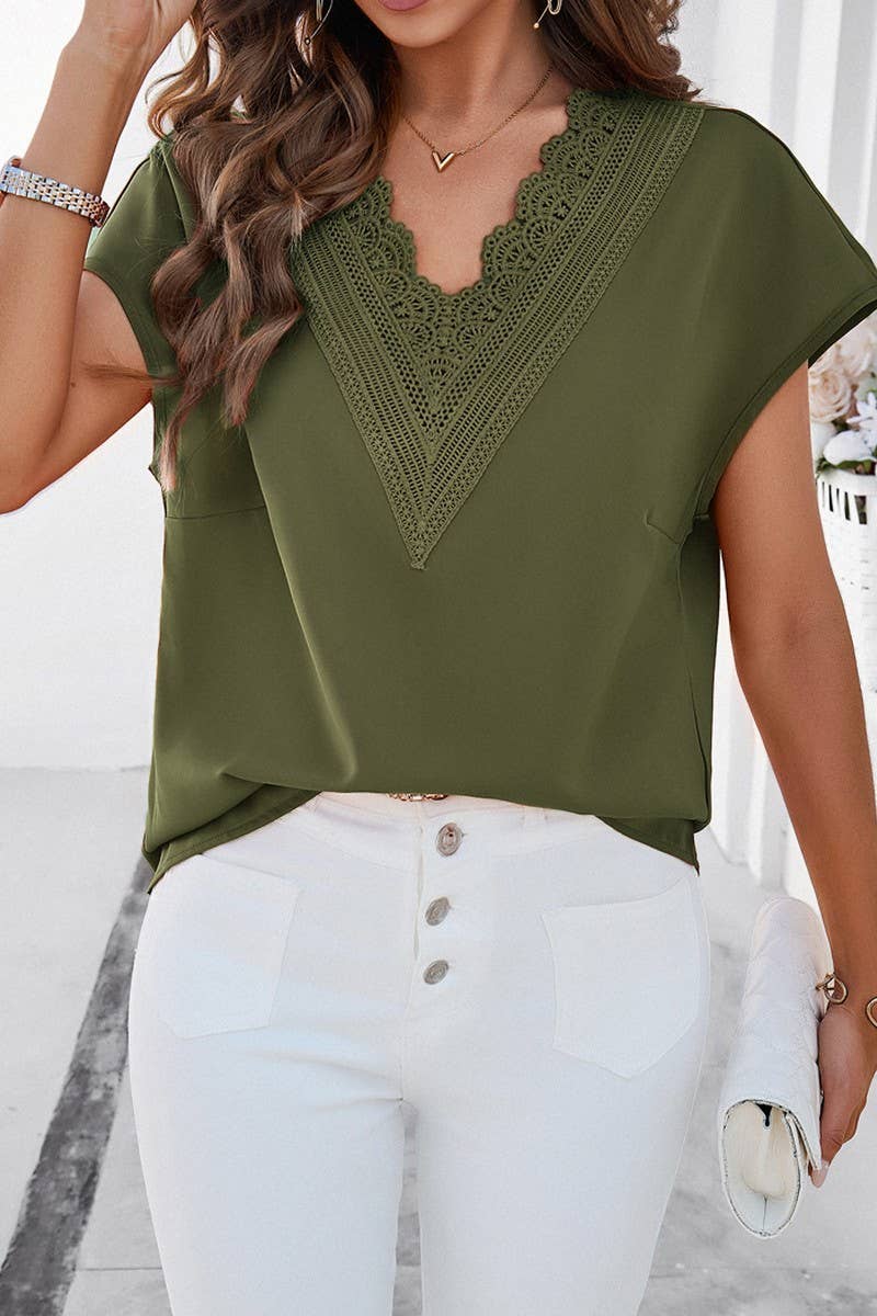 CWTTS1303_CASUAL COMMUTER V-NECK SHORT-SLEEVED T-SHIRT