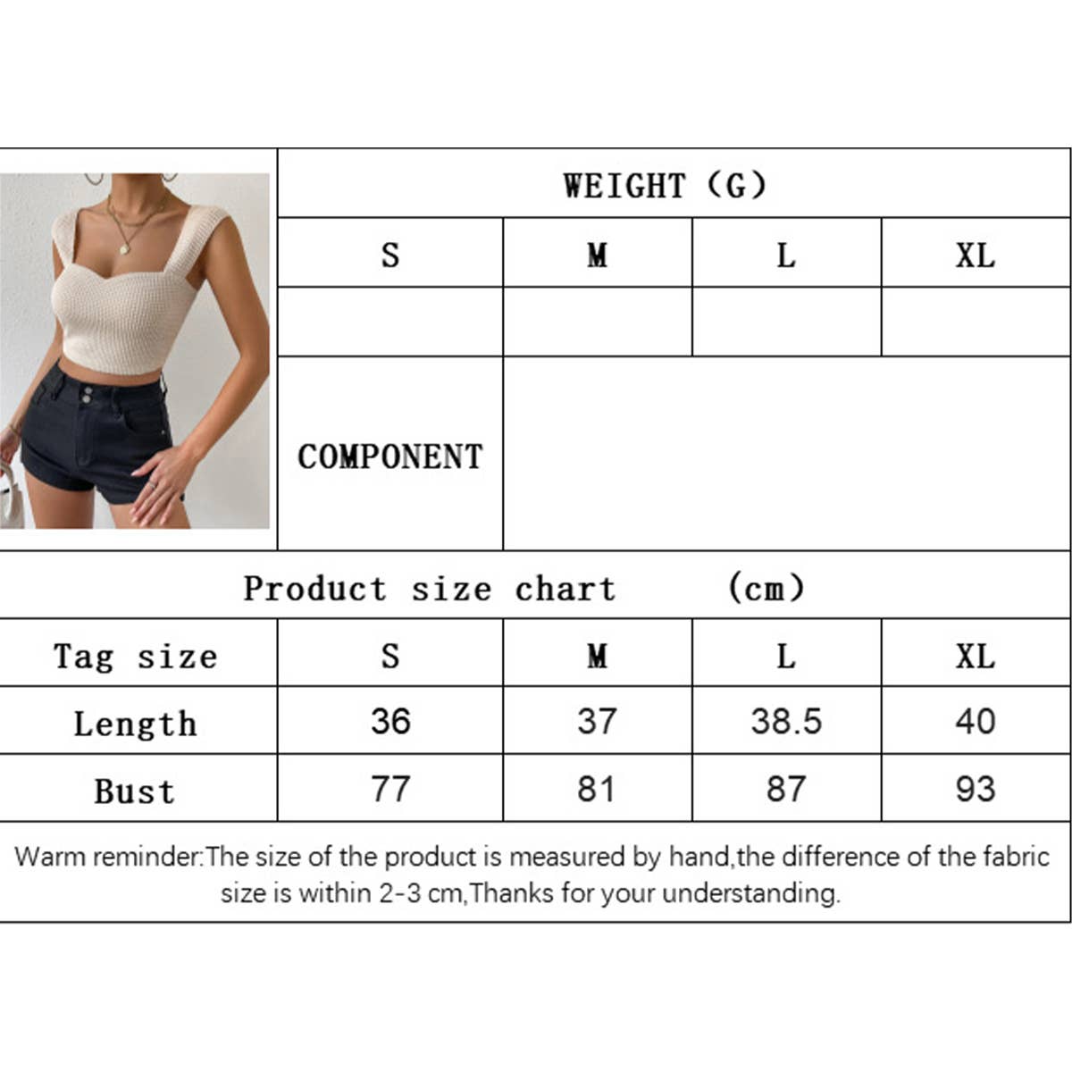 Chic V-neck crop top sleeveless tank