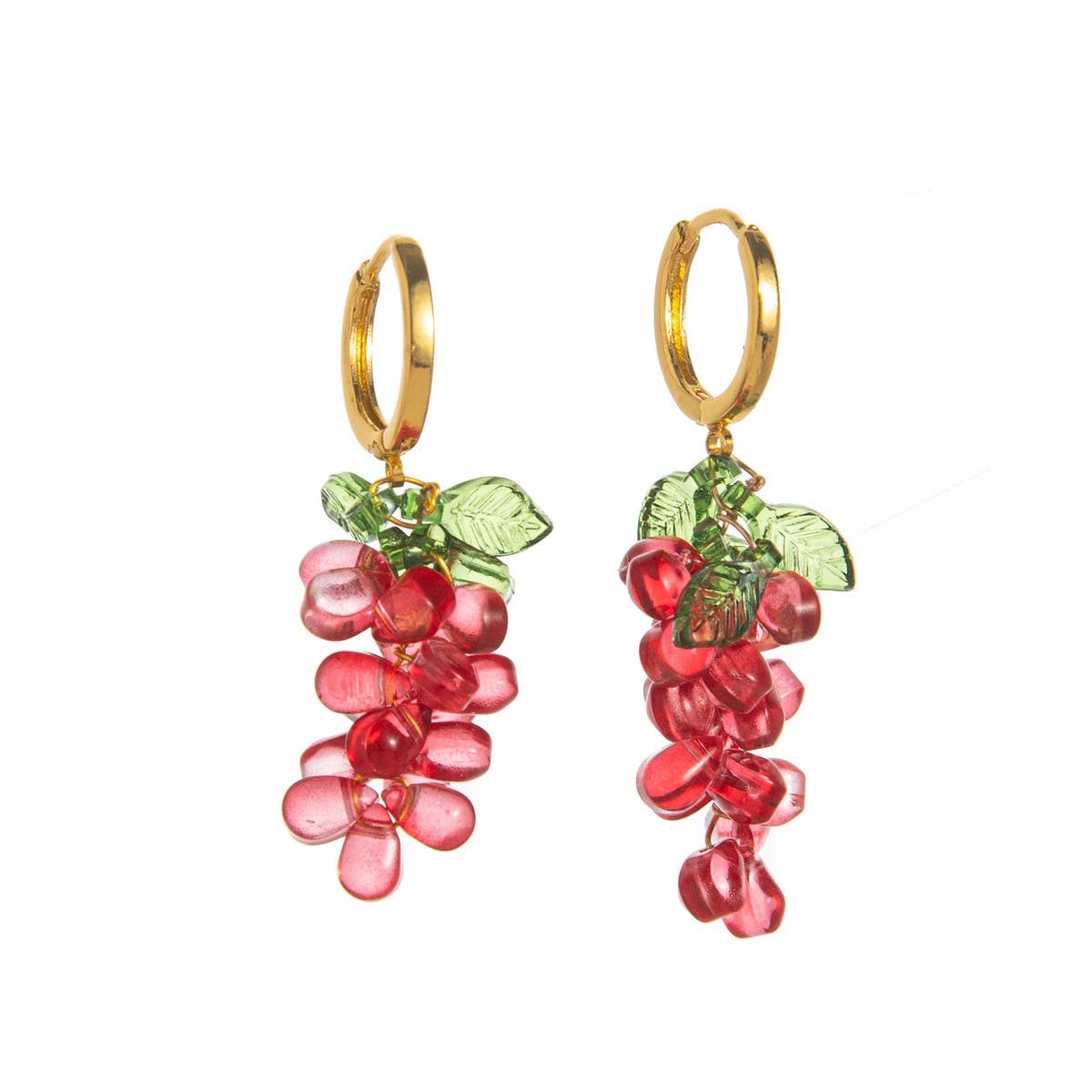 Colorful Grape Fruit 18K Gold Plated Earrings