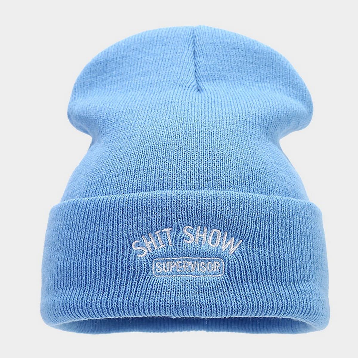 WINTER EMBROIDERED LETTER KNITTED HAT_CWAH1597