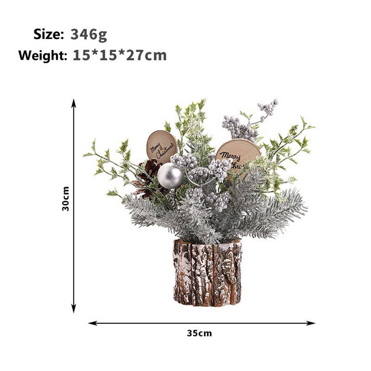 Mini Christmas Tree with Red Berries & Pinecones_CWMM9895