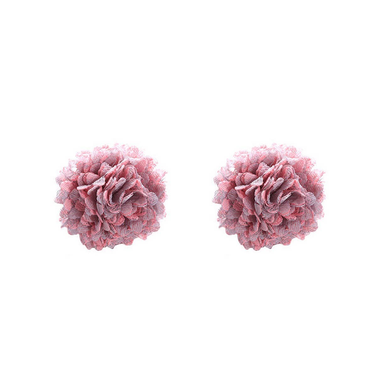 Vintage Rose Fabric Stud Earrings ? Handmade Chic